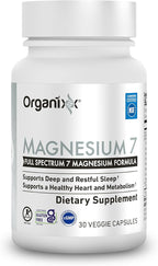 Organixx Magnesium Glycinate Supplement for Support Sleep, Muscle & Heart Health, 7 Type Magnesium Complex with Vitamin B6, Manganese Citrate, Gluten Free, Vegan, Non GMO, (30 Count 2 Pack)
