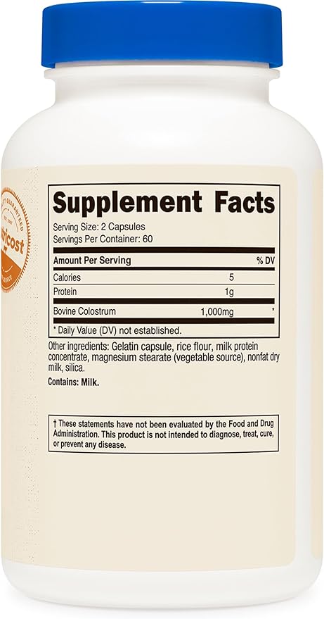 Nutricost Colostrum 1000mg, 120 Caps, 60 Servings (3 Bottles)