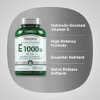 Piping Rock Vitamin E 1000 IU Softgels | 120 Count | with D-Alpha and Mixed Tocopherols | Supplement for Men and Women | Gluten Free, Non-GMO