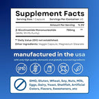 NMN 750mg Per Capsule - 99% Pure Nicotinamide Mononucleotide - Increased NAD+, Mitochondrial Function, Healthy Aging, Brain Health & Energy Support - 60 Capsules, Non GMO, Gluten Free Supplement