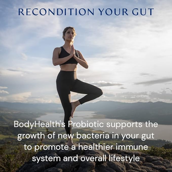 BodyHealth Probiotic Enhanced with PerfectAmino for Women and Men, Spore Based with Bifidobacterium, Lactobacillus Salivarius, Lactobacillus Acidophilus - 60 Capsules