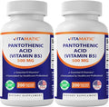 Vitamatic Pantothenic Acid (Vitamin B5) 500 mg- 200 Capsules - 2 Pack
