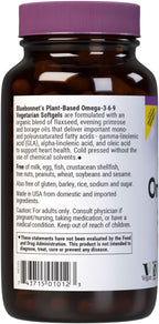 Bluebonnet Nutrition Plant Based Omega 3-6-9-1000 mg – for Heart Health* – Highly Absorbable Cold Pressed Oil – Non-GMO Project Verified, Vegan – Free of Gluten, Soy & Milk - 90 Softgels, 90 Serving