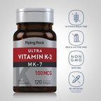Piping Rock Vitamin K2 MK7 | 100 mcg | 120 Softgels | Non-GMO, Gluten Free Supplement