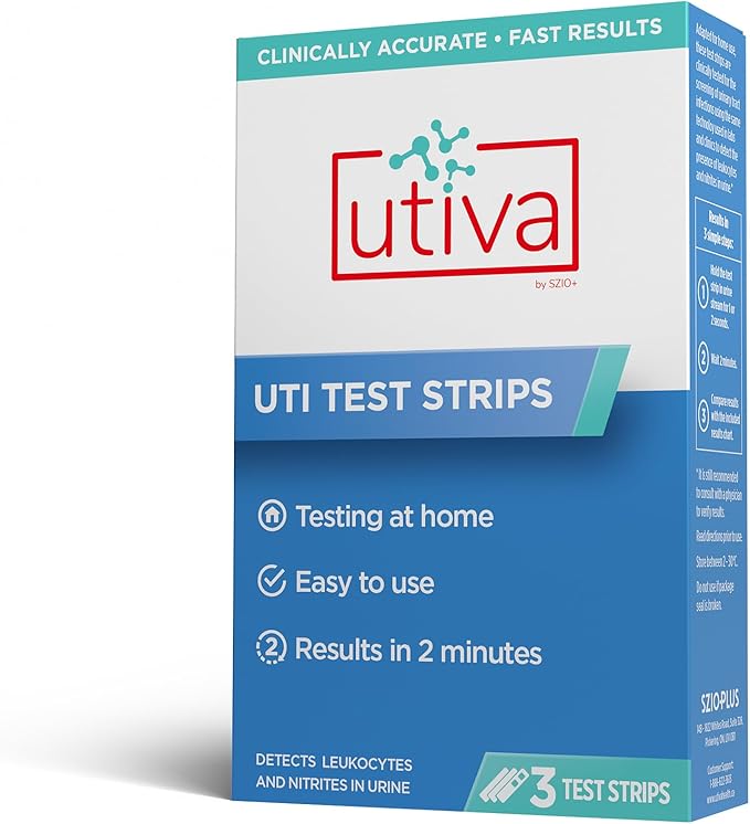 Szio+ 20% Bundle Utiva Cranberry PACs 30 Vegi Capsules + Utiva D-Mannose 500mg 120 Capsules + UTI Test Strips 3 Individual Urine Test Strips for Women and Men