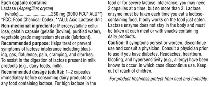 Webber Naturals Lactase Enzyme Extra Strength 140 Capsules