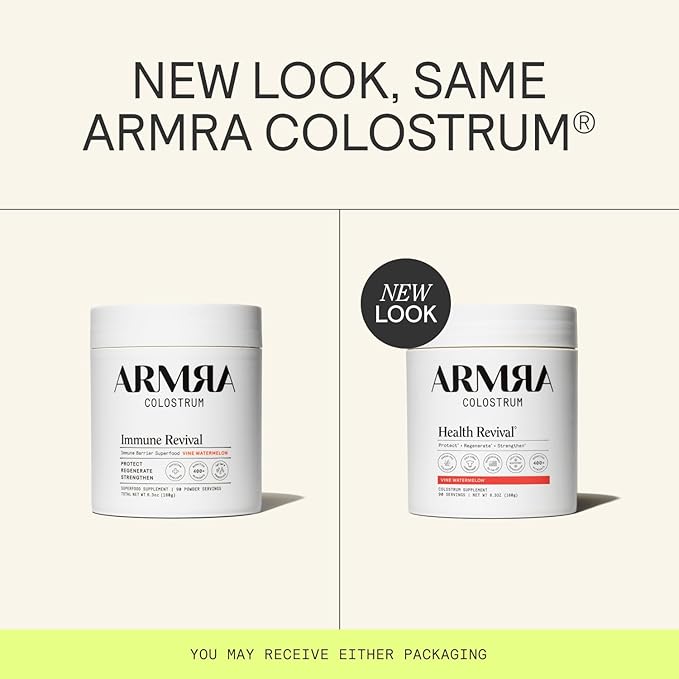 ARMRA Colostrum Powder | Vine Watermelon | Gut Health & Bloating | Skin & Hair | Immunity | Keto, Gluten & Fat-Free | 90 Servings