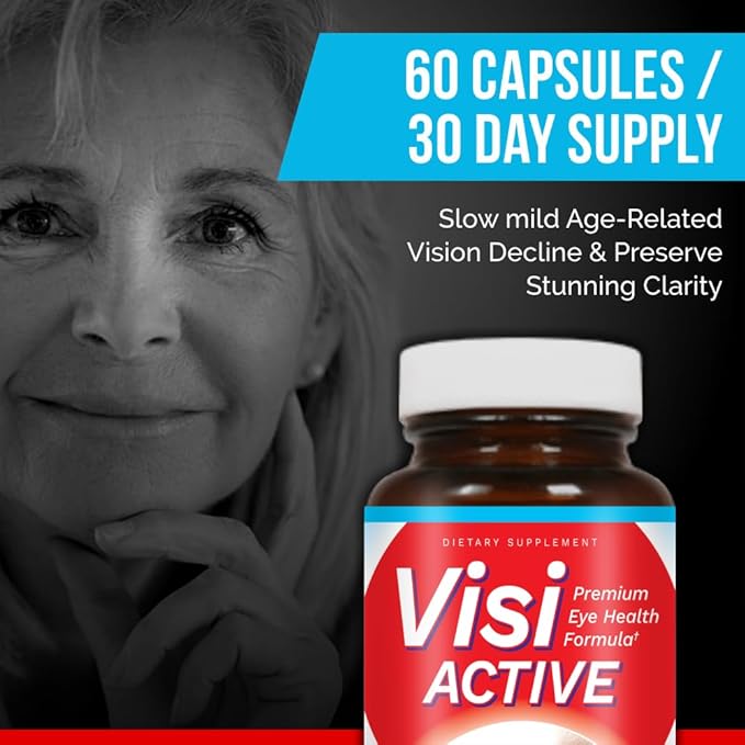 Vision Support Supplement - Eye Health Formula with L-Tartrate, Resveratrol, Blueberry Extract, Vitamins A, C, D & 11 Ingredients for Vision Support - 60 Capsules/Bottle - 1 Pack