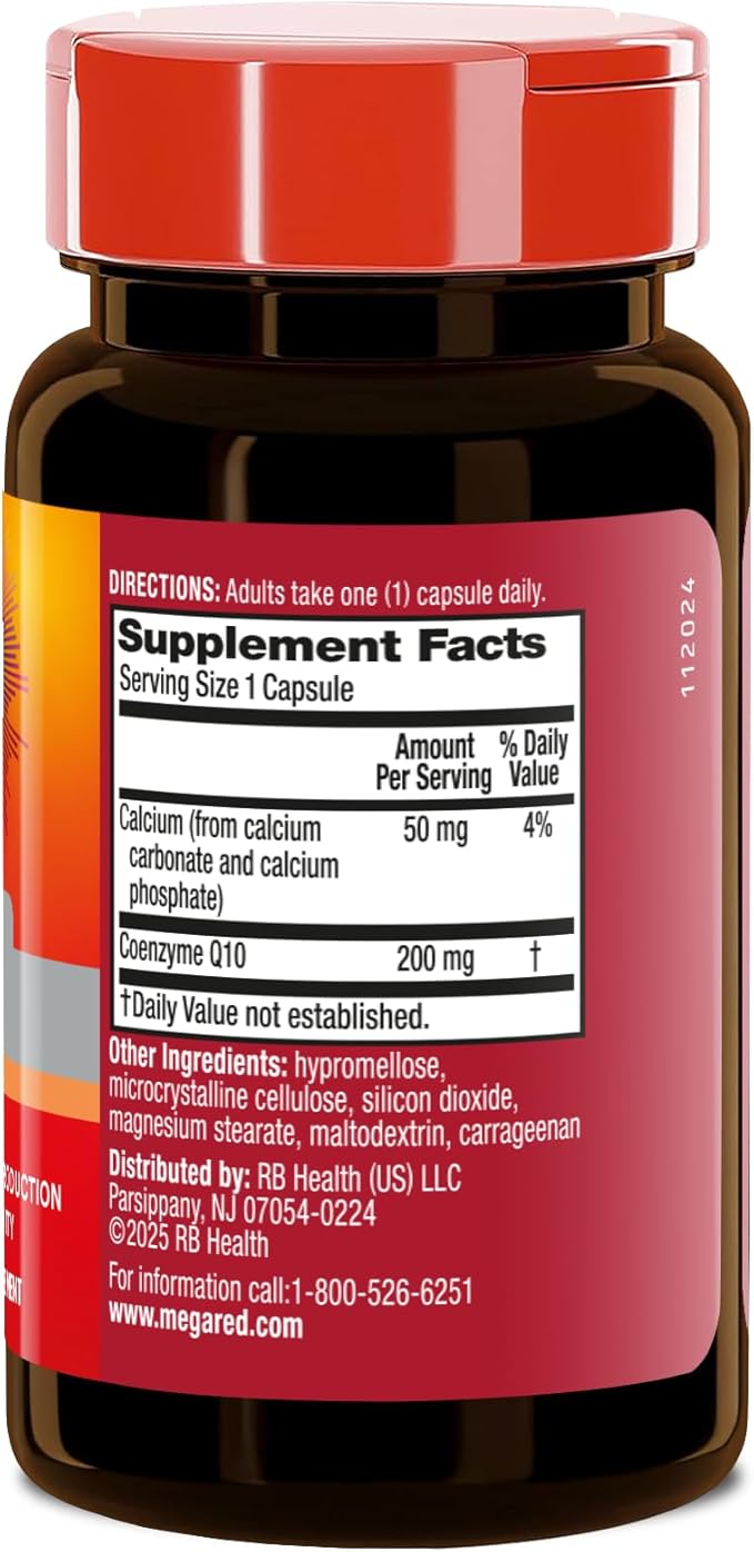 MegaRed Advanced CoQ10 Supplements- 200mg Per Serving, Powerful Antioxidant that Supports Cellular Energy Production and Protects Against Free Radicals*- 30 Coenzyme Q10 Capsules, 30 Servings