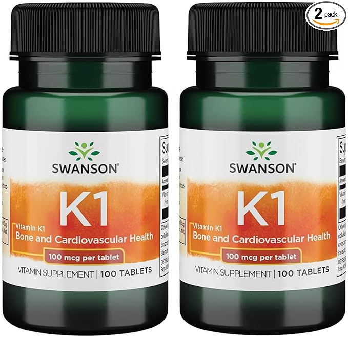 Swanson Vitamin K-1 100 mcg 100 Tabs (2 Pack)