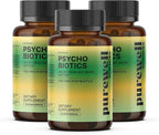 Psychobiotics – Advanced 3-in-1 Probiotic Prebiotic Postbiotic Supplement for Gut and Mood Support - 180 Vegan Probiotic Capsules – 50 Billion CFU – 3-Month Supply