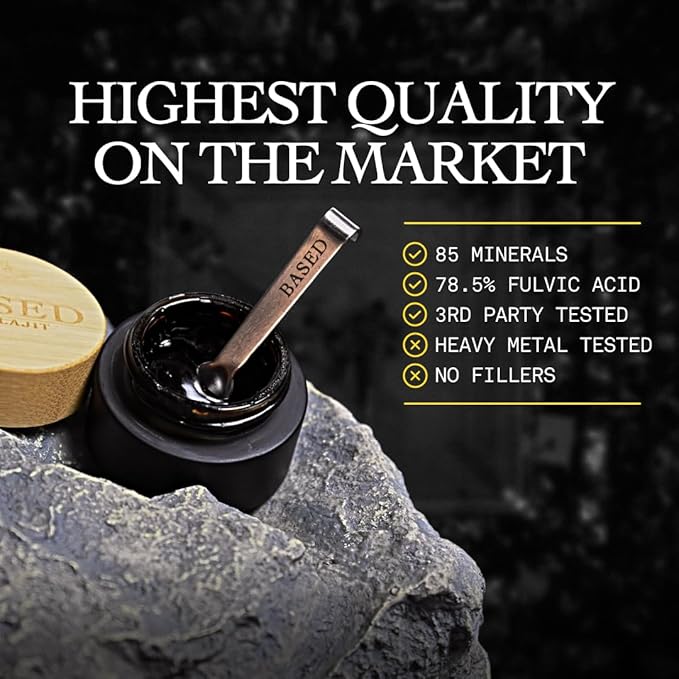 Based Shilajit | Pure Shilajit Resin with Max Potency, Energy & Immune Support for Men and Women | Rich in Fulvic Acid and 85+ Trace Minerals, 60 Servings
