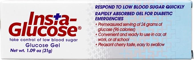 Insta-Glucose Gel, Convenient Fast Acting Glucose for Blood Sugar Support, Cherry Flavor, 1.09 Oz (Pack of 3)