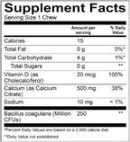 BariatricPal Sugar-Free Calcium Citrate Soft Chews | 500mg with Vitamin D & Probiotics | French Caramel Vanilla | 90 Count (1 Month Supply)