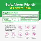 Culturelle Kids Chewable Daily Probiotic for Kids, Ages 3+, 30 Count, #1 Pediatrician-Recommended Brand, Natural Berry Flavored Daily Probiotics for Digestive Health, Oral Care & Immune Support