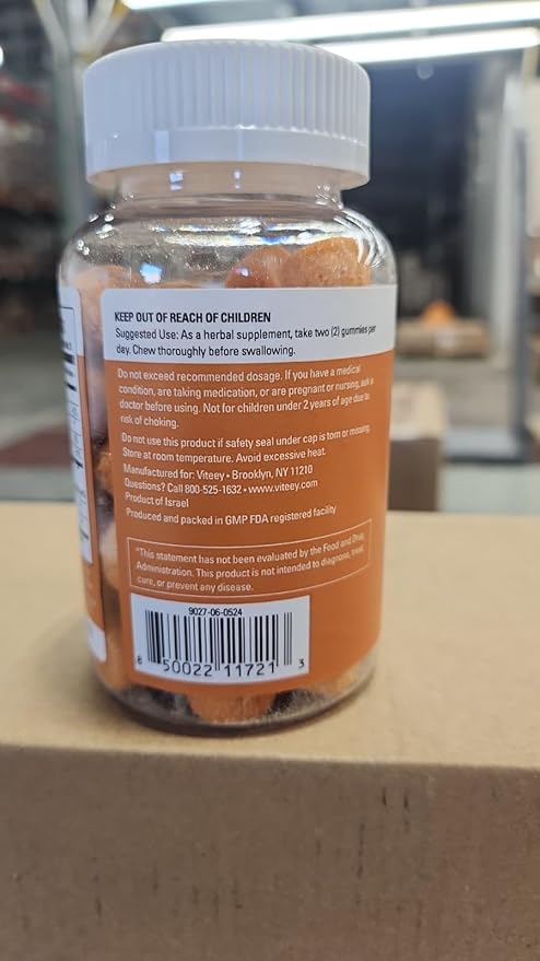 Viteey Turmeric Gummies with Turmeric Curcumin, Ginger & Black Pepper Extract - Immune Support, Healthy Skin, and Joint Health - Vegan, Gelatin Free, GMO Free - Tasty Chewable Peach Flavored-120 Count