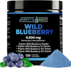 Purity’s Best Wild Blueberry Extract, Rich in Flavonoids & Anthocyanins, Antioxidant Support for Brain & Heart Health, 4-Month Supply, Non-GMO, 120 Vegan Capsules