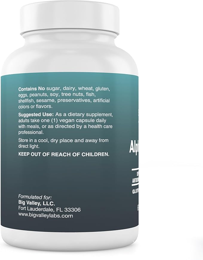 Alpha-Lipoic Acid 600 mg – High-Potency Antioxidant Support – Supports Cellular Health & Energy Metabolism – Vegan, Non-GMO, Gluten-Free – 60 Capsules