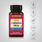Lindberg L Glutamine Capsules for Women and Men | 500mg | 100 Pills | Free Form Supplement | Non-GMO, Gluten Free