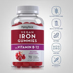 Piping Rock Vegan Iron Gummies | 70 Count | Delicious Grape Flavor | Supplement with B Complex Vitamins | Non-GMO, Gluten Free
