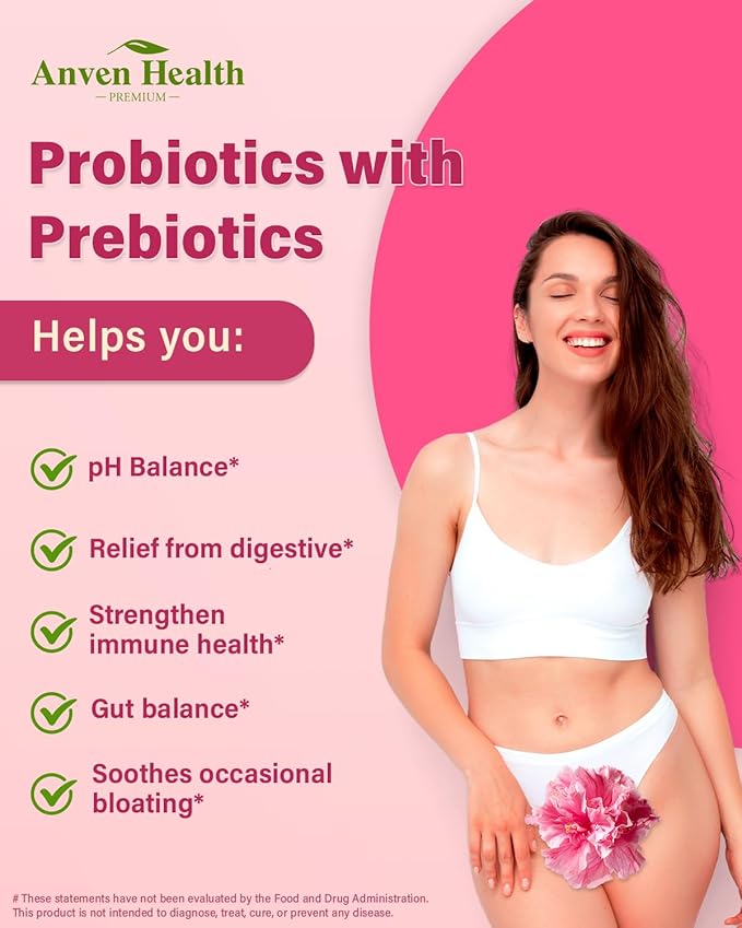 Probiotics and Prebiotics for Women pH Balance & Digestive Health - 60 Billion Vaginal Probiotic with Cranberry & D-Mannose for Gut, Urinary, Immune Health, Vegan & Non-GMO | 270 Capsules