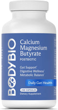 BodyBio Butyrate - Postbiotic for Gut Health, Digestive Support, Bloat, Gas & Constipation Relief, Leaky Gut Repair - Calcium, Magnesium + Butyric Acid Supplement for GI Wellness