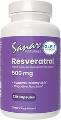 Sanar Naturals Resveratrol Supplement 500 mg – Supports Healthy Aging, Cognitive Function, and Heart Health - Plant Based Trans Resveratrol - Vegan, Non-GMO, 120 Capsules
