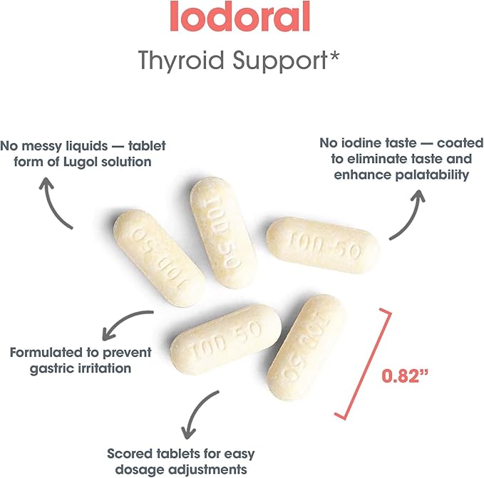 Optimox Iodoral 50 mg - Iodine & Potassium Iodide Supplement for Thyroid & Immune System Support- Non-GMO & Gluten-Free - 90 Servings - 90 Count