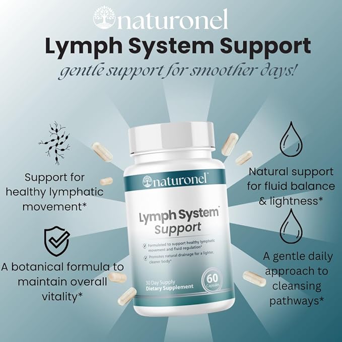 Lymph System Support (6 Pack) Natural Lymphatic Cleanse with D-Mannose, Cranberry, Hibiscus & Dandelion Extract | Non-GMO, Made in USA, GMP Certified - Lymphatic Drainage Supplements
