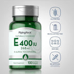 Piping Rock Vitamin E 400 IU Softgel Capsules | 268mg | 100 Pills | D-Alpha Tocopherol | Non-GMO, Gluten Free Supplement
