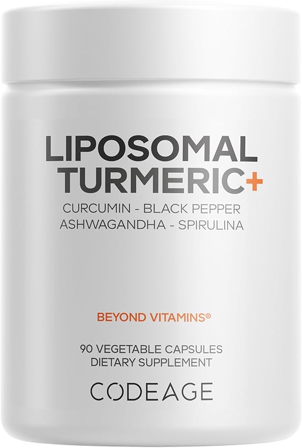 Codeage Organic Turmeric Supplement - 95% Curcumin Extract Pills - Liposomal Fermented Botanical Blend Black Pepper, Ashwagandha, Ginger, Stephania, Boswelia, Cumin, Digestive Bitters - 90 Capsules