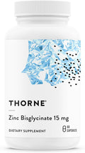 THORNE - Zinc Bisglycinate 15 mg - Highly Absorbable Zinc Supplement - Supports Immune System, Eye, Skin & Reproductive Health* - Third-Party Certified - Gluten, Dairy & Soy-Free - 60 Capsules