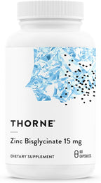 THORNE - Zinc Bisglycinate 15 mg - Highly Absorbable Zinc Supplement - Supports Immune System, Eye, Skin & Reproductive Health* - Third-Party Certified - Gluten, Dairy & Soy-Free - 60 Capsules