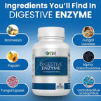 Well of Life Digestive Enzyme: 700mg, 60 Vegetarian Capsules, Enhance Digestive Health, Nutrient Absorption & Gut Health, Lactobacillus, Bromelain, Papain & More, All-Natural, Vegan, Made in USA