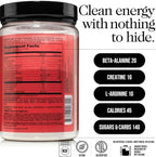 NAKED Cherry Lime Energy - Clean Pre Workout Supplement for Men and Women, NSF Certified, Vegan Friendly, No Added Sweeteners, Colors Or Flavors - 30 Servings
