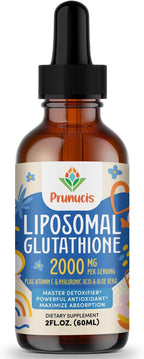 2000MG Liposomal Glutathione Liquid, 98% Absorption, Active Form L-Glutathione Supplement, Vegan Friendly, Powerful Antioxidant Complex for Immune System, Aging Defense, Detox, 2 FL.OZ