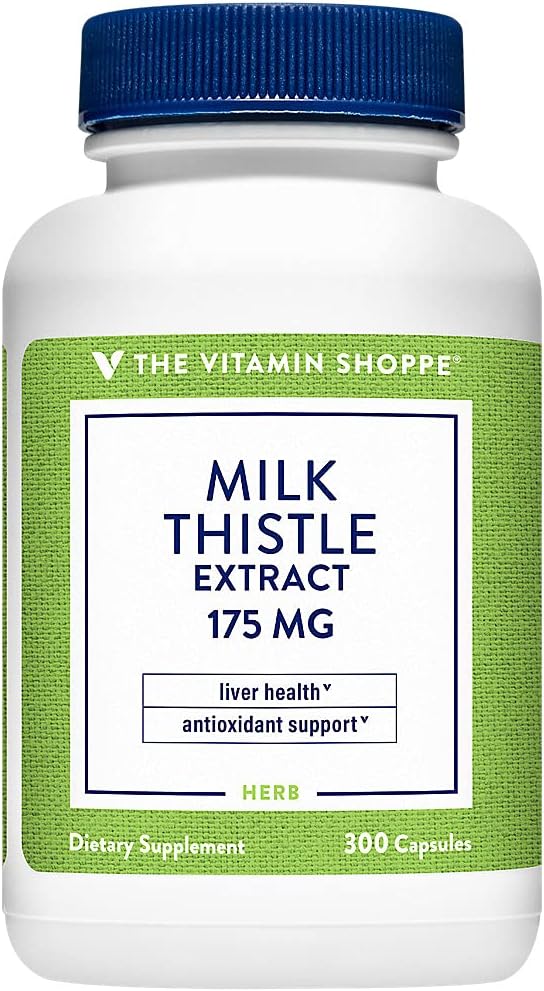 The Vitamin Shoppe Milk Thistle 175 MG - Liver Health Support, Detoxification & Antioxidant Protection (300 Capsules)