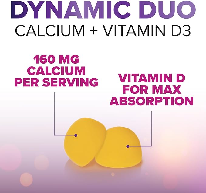 Calcium Supplement Gummies - Sugar Free Calcium Gummy with Vitamin D3 for Best Absorption - Supports Immune Health, Bones & Teeth - Nature's Calcium Chews for Women & Men, Orange Flavor - 120 Gummies