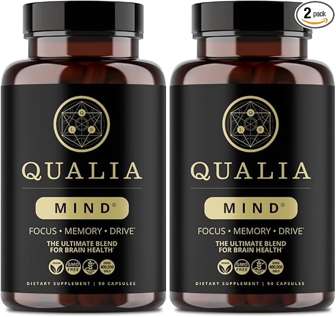 QUALIA MIND | The Ultimate Blend For Brain Health* | Doctor-Formulated Nootropic To Fuel Focus & Concentration* | Supports Long Term Brain Health| Maintain Drive & Productivity | 6 Week Supply