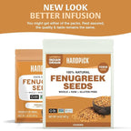 HANDPICK Fenugreek Seeds (14oz) ALL NATURAL Fenugreek - Indian Origin Whole Methi Seeds (Trigonella Foenum Graecum) Fenogreco En Semillas | Resealable Ziplock Pouch