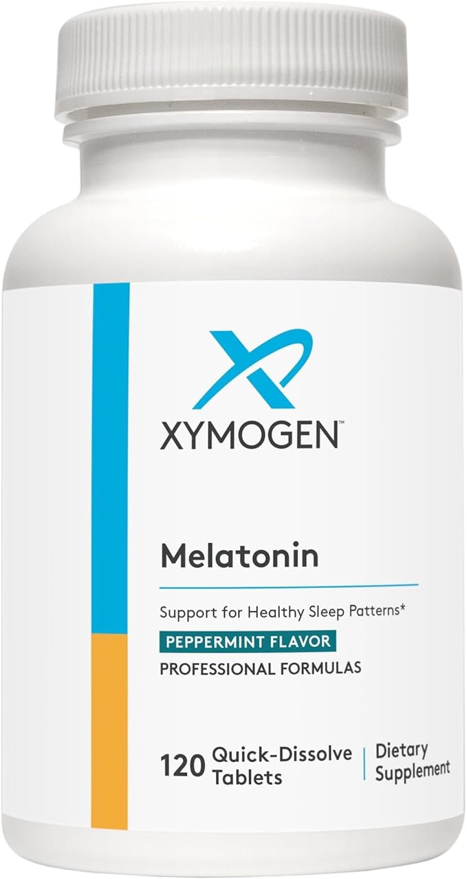 XYMOGEN Melatonin - 3 mg Melatonin Supplement - Sleep Pattern & Circadian Rhythm Support - Quick-Dissolve Tablet - Vegan & Gluten-Free - Peppermint Flavor - 120 Tablets