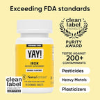 NovaFerrum Yay | Chewable Iron Supplement for Kids & Adults Ages 4 and Over | 18mg of Iron | 90 Servings | Sugar Free | Vegan | Gluten Free | Orange Flavor