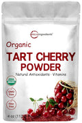 Organic Tart Cherry powder, 4oz | 100% Natural Fruit Powder | US Grown Tart Cherries Source | No Sugar & Additives | Great Flavor for Drinks, Smoothie, & Beverages | Non-GMO & Vegan Friendly