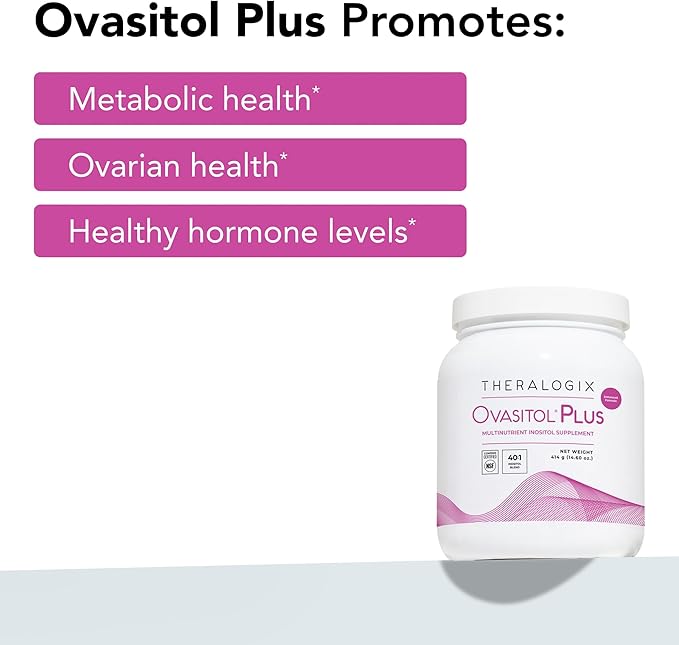 Theralogix Ovasitol Plus Canister Metabolic Health Supplement - Myo-Inositol & D-Chiro Inositol+Chromium Picolinate+Alpha-lactalbumin & Vitamin D