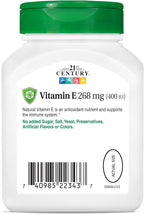21st Century E 400 I.U. Natural (D-Alpha) Softgels, 110-Count