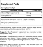 Swanson Coq10 + Vitamin K2 60 Sgels