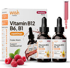 Vitamin B12 Liquid Drops 5000mcg, Liquid B12 Sublingual Drops & B12 Methylcobalamin for Women & Men Vitamin B Complex Energy Boost, Focus & Mood, Brain Health Support, 30ml x 2 Pack