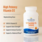 Nordic Naturals Vitamin D3 5000, Orange - 120 Mini Soft Gels - 5000 IU Vitamin D3 - Supports Healthy Bones, Mood & Immune System Function - Non-GMO - 120 Servings (Pack of 2)