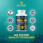 Fish Oil Omega 3 - No Fishy Burp - 150 Softgels - Non GMO - Made in The USA