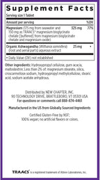 New Chapter Magnesium + Ashwagandha Supplement, 325 mg with Magnesium Glycinate for Muscle Relaxation & Recovery, Heart, Nerve & Bone Health, 2.5X Absorption,Non-GMO-90 ct (3 Month Supply),(Pack of 2)